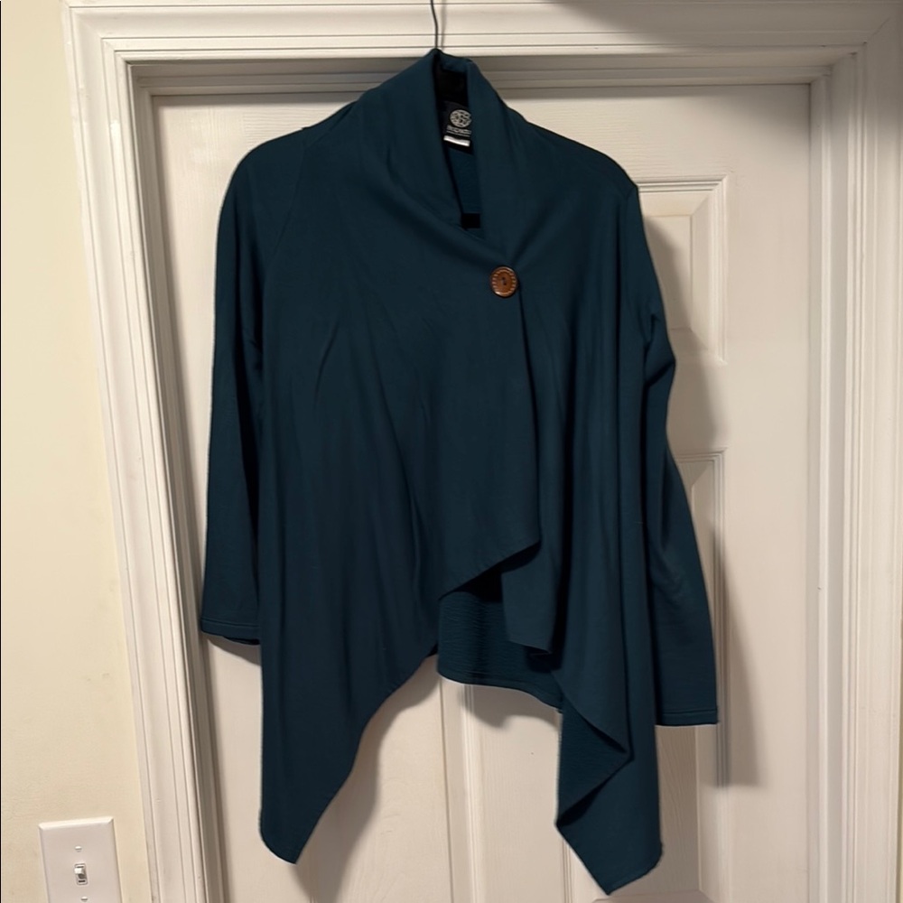 Teal Women's Sweater with Button Detail